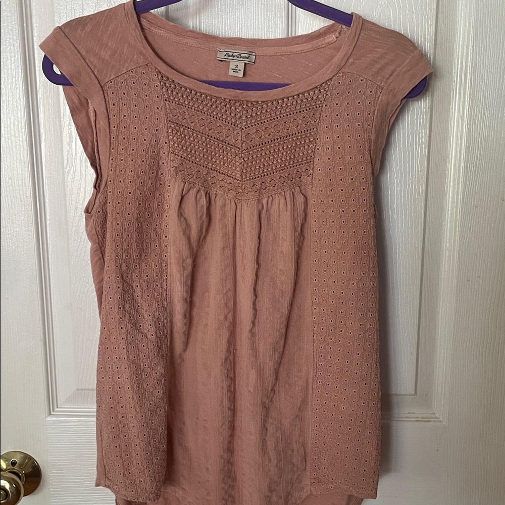 Lucky Brand boho beautiful embellished tee